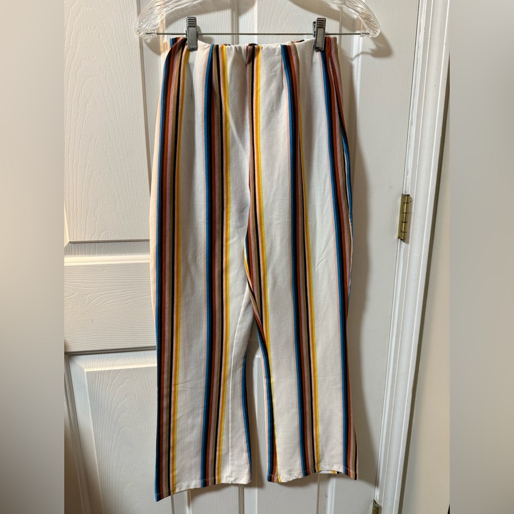 Free People Wayward Super Stretch  Striped Pull-On Flare Pants Women’s Size 4